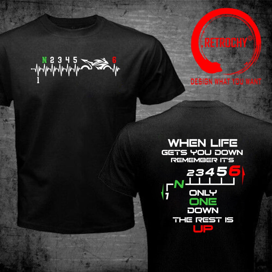 Motorcycle Gear Up Down - Lustiges Design 1N23456 Heartbeat Motorcycle Gear