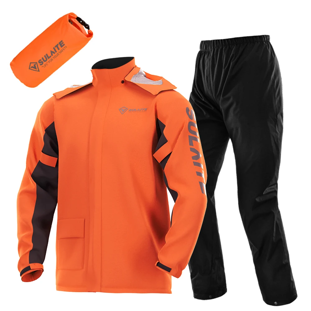 Motorcycle Gear For Men - Motorrad-Regenanzug Leichtgewichtiger Regenmantel-Set Wasserdichte Atmungsaktive Jacke