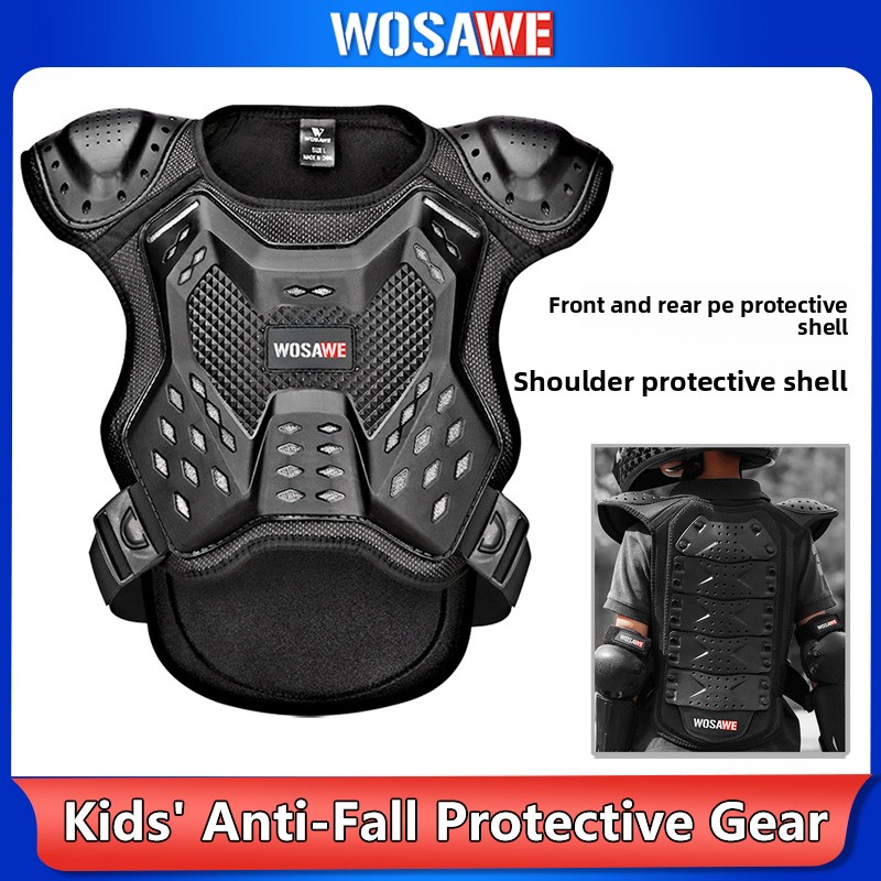 Motorcycle Gear Vest - WOSAWE Motorrad-Schutzweste Brust-Rücken-Schulter-Protektor Verstellbare Motorrad-Ausrüstung für